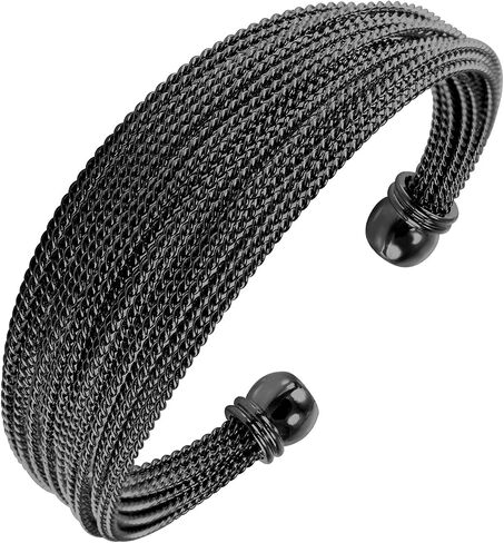 555Jewelry Stainless Steel Open Cuff Twisted Wire Bangle Bracelet for Women & Ladies in Kuwait