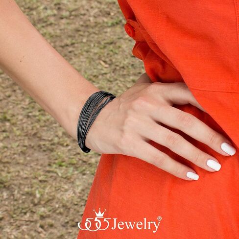 555Jewelry Stainless Steel Open Cuff Twisted Wire Bangle Bracelet for Women & Ladies in Kuwait