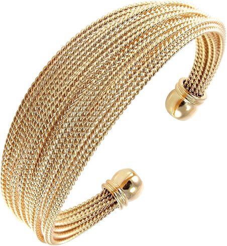 555Jewelry Stainless Steel Open Cuff Twisted Wire Bangle Bracelet for Women & Ladies in Kuwait