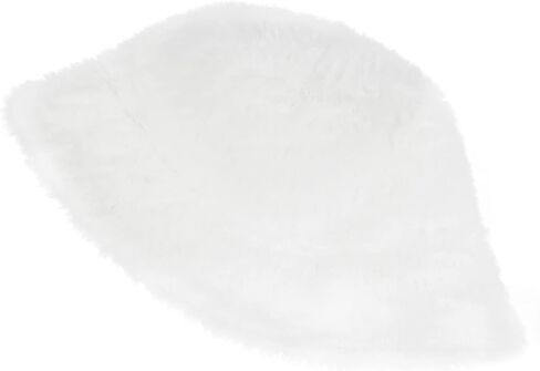قبعة Phaiy Furry Bucket للفتيات والنساء، قبعة دلو شتوية بلون موحد، قبعة صياد من الفرو الصناعي المنفوش الدافئ in Kuwait