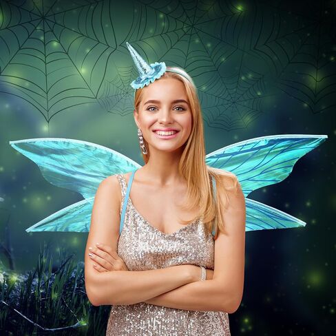 2 Pcs Fairy Costume Fairy Wings Headband Set Women Girls Dress up Angel Cosplay for Halloween Accessory in Saudi Arabia