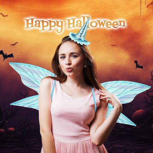 2 Pcs Fairy Costume Fairy Wings Headband Set Women Girls Dress up Angel Cosplay for Halloween Accessory in Saudi Arabia