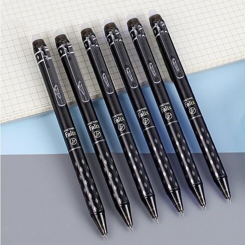 6 Pcs Erasable Gel Ink Pens Retractable Pens Black Ink Smooth Writing Pens 0.5mm Fine Point Pen Office School Pens Women Men Girls Boys Pens (Black Ink) in Saudi Arabia