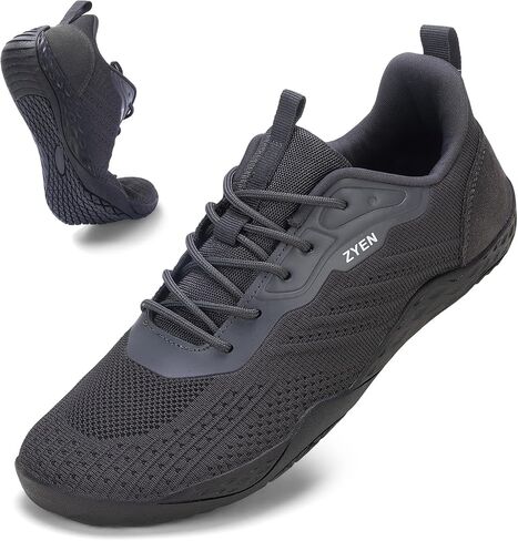 ZYEN Mens Barefoot Shoes Wide Toe Box Trail Running Sneakers Zero Drop Non-Slip Extra Wide Width Walking Shoes Minimalist Wrestling Sneakers Gym Trainer 6.5-13 in Kuwait