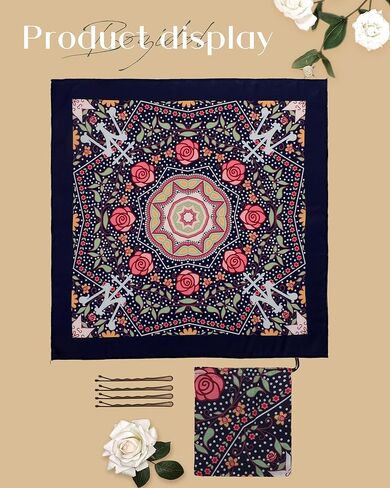 Bozidol حجاب كاثوليكي وشاح الرأس - حجاب كنيسة باندانا الكاثوليكية الوردية والصليب حجاب رأس مانتيلا قداس للكنيسة in Kuwait