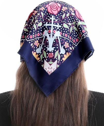 Bozidol حجاب كاثوليكي وشاح الرأس - حجاب كنيسة باندانا الكاثوليكية الوردية والصليب حجاب رأس مانتيلا قداس للكنيسة in Kuwait