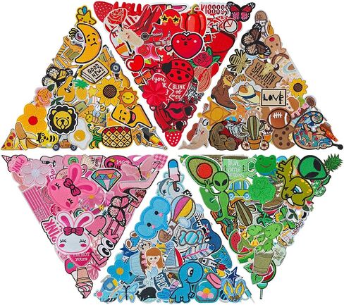 80PCS Random Assorted Styles Embroidered Patches, Bright Colors, Sew/Iron on Applique Patches for Dresses, Backpacks, Hats, Jeans in Saudi Arabia