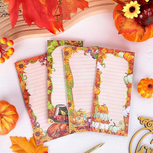 مجموعة من 4 دفاتر ملاحظات مغناطيسية من Whaline، قائمة عيد الشكر، لوحة ورقية للمهام الخريفية، قائمة تسوق بقالة الخريف، لوحة مذكرة بنمط تركيا للحصاد، لوحة خدش للتذكير بالثلاجة، 7.5 × 3.2 بوصة in Kuwait