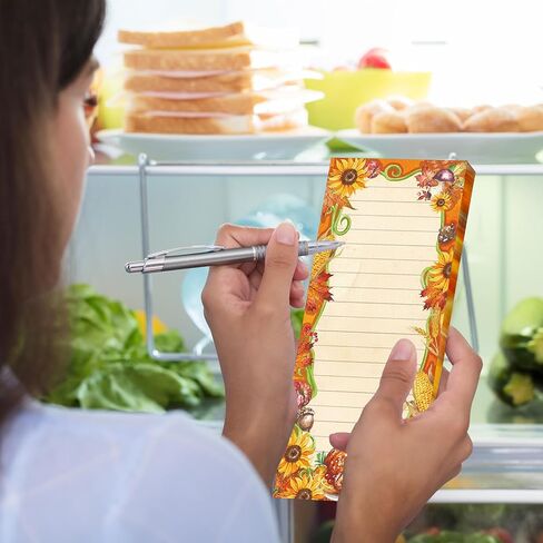 مجموعة من 4 دفاتر ملاحظات مغناطيسية من Whaline، قائمة عيد الشكر، لوحة ورقية للمهام الخريفية، قائمة تسوق بقالة الخريف، لوحة مذكرة بنمط تركيا للحصاد، لوحة خدش للتذكير بالثلاجة، 7.5 × 3.2 بوصة in Kuwait