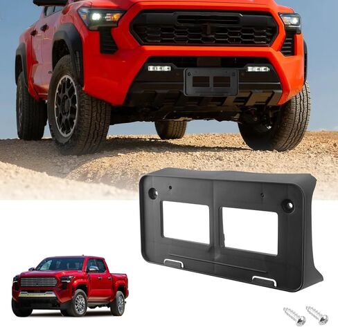 License Plate Frame Compatible with Tacoma Pickup Truck 2WD 4WD 2016 2017 2018 2019 2020 2021 2022 2023 Front Bumper License Plate Bracket Holder Replace 7510104011 TO1068134 in Saudi Arabia