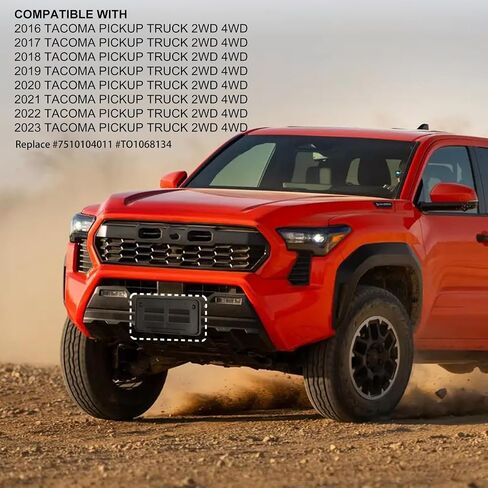 License Plate Frame Compatible with Tacoma Pickup Truck 2WD 4WD 2016 2017 2018 2019 2020 2021 2022 2023 Front Bumper License Plate Bracket Holder Replace 7510104011 TO1068134 in Saudi Arabia
