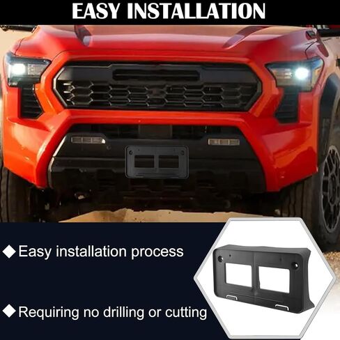 License Plate Frame Compatible with Tacoma Pickup Truck 2WD 4WD 2016 2017 2018 2019 2020 2021 2022 2023 Front Bumper License Plate Bracket Holder Replace 7510104011 TO1068134 in Saudi Arabia