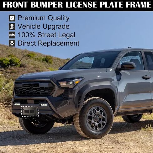 License Plate Frame Compatible with Tacoma Pickup Truck 2WD 4WD 2016 2017 2018 2019 2020 2021 2022 2023 Front Bumper License Plate Bracket Holder Replace 7510104011 TO1068134 in Saudi Arabia