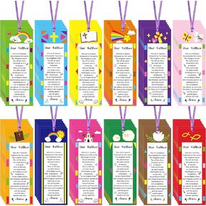 Haooryx 123pcs Bible Verse Bookmarks for Kids, Religious Inspirational Bookmarks Colorful Flower Balloon DIY Book Marks Sunday School Supplies Reading Lovers Gift Goodie Bag Fillers Class Rewards