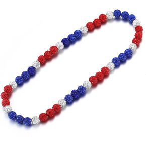 RWQIAN Baseball Beaded Necklace for Men Boys,Bling Baseball Necklace with Baseball Drip Chains Inspired Accessory Diamond Necklaces Rhinestone Making Jewelry Baseball Team Athletes Gifts