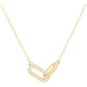 CAITLYNMINIMALIST 18K Gold Sterling Silver Interlocking Connected Infinity Pave CZ Diamond Adjustable Dainty Necklace Gift for Her