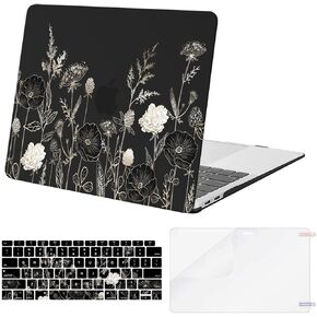 MOSISO Compatible with MacBook Air 13 inch Case 2022 2021 2020 2019 2018 Release A2337 M1 A2179 A1932 Retina Display Touch ID, Plastic Hard Shell Case&Keyboard Cover&Screen Protector, Retro Flower