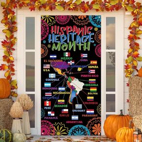 Hispanic Heritage Month Door Cover Latin American Banner Spanish Classroom Decorations National Hispanic Heritage Month Decorations for Classroom Home