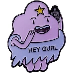 Lumpy Space Princess Hey Gurl Girl Phone Call Whisper Come Along With Me Adventure Time Jake Finn Cartoon Animated TV Show 1.25" Enamel Pin Badge