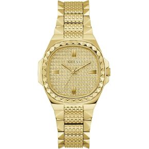 GUESS Women's 36mm Watch - Gold Tone Bracelet Champagne Dial Gold Tone Case
