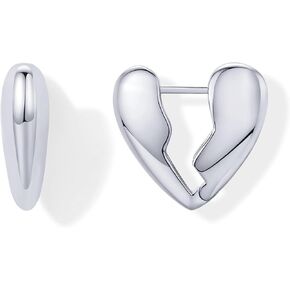 PAVOI 14K Gold Plated Bold Chunky Dupe Heart Hoop Earrings for Women | Gold Earring Pair
