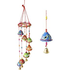 Colorful Windchimes Jhoomar Hanging for Home Door, Wall, Temple, Bedroom, Decorative Accessories for Party, Festival Décor, Wedding Festivities Gift (Bell)