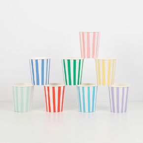 Meri Meri Mixed Stripe Cups (Pack of 8)