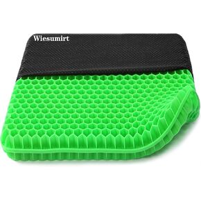 Plus Size Gel Seat Cushion for Long Sitting, Extra Large and Thick Seat Cushion, Back, Hip, Sciatica, Tailbone Pain Relief Cushion for Office Chairs, Wheelchairs, Cars, Stadium. (Grass Green)