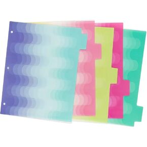Collection U Brands Store 5ct Patterned Poly Tab Dividers Tidal Ombre