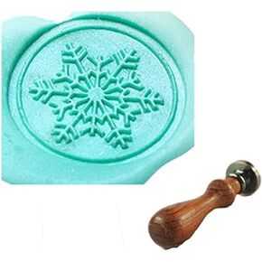 Fancy Christmas Snowflake Wax Seal Sealing Stamp Rosewood Handle Embellishment Wedding Invitation Card Snail Mail Gift Wrapping Wine Package Great Christmas Gift Idea Wax Seal Stamp Set