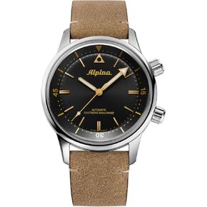 Alpina Men's SEASTRONG Stainless Steel Automatic Sport Watch with Leather Strap, 21 (Model: AL-520BY4H6), Silver-Tone and Black
