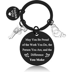 Police Officer Gift Keychain Retirement Gifts for Police Firefighter Policeman Keychain Thank You Gift for Police Officer Appreciation Gift for Firefighter Police Birthday Christmas Graduation Gifts