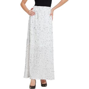 Allegra K Sequin Velvet Skirt for Women's Elastic Waist Sparkle Party Maxi Skirt