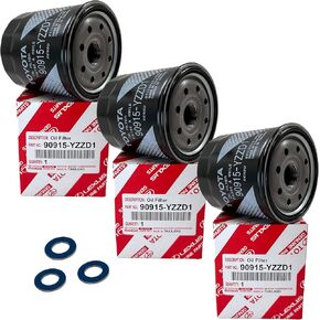 GENUINE OEM Oil Filter 90915-YZZD1 with apsg Plug Oil Drain Gasket 90430-12031 | 3 PACK | Compatible with TOYOTA 4Runner Avalon Camry Supra T100 Tacoma | LEXUS ES300 GS300 RX300 Others (90915-YZZG2)