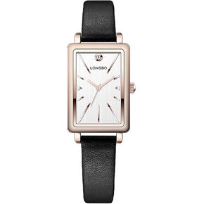 Vintage Square Small Watches for Women，Quartz Stone Leather Strap Ladies Watch, Stylish Square Waterproof Women's Wrist Watches