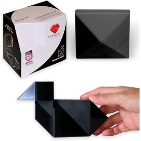 Pickagram Tangrams للأطفال الذين تتراوح أعمارهم بين 8-12 عامًا والكبار ثلاثية الأبعاد المغناطيسية Tangram Fidget Puzzle: كتل نمط مغناطيسي معتمدة من STEM (مزيج عشوائي)
