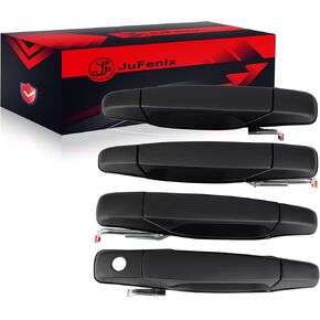 Exterior Black Door Handle Compatible with 2007-2013 Chevy Avalanche, Silverado, Suburban, Tahoe, GMC Sierra,Yukon,Cadillac Escalade Pickup Truck SUV - 4 PCS Front Rear Driver Passenger Side