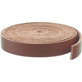 CleverDelights Brown 1/2" Leather Strap - 7 Feet - 13mm Genuine Leather Strip