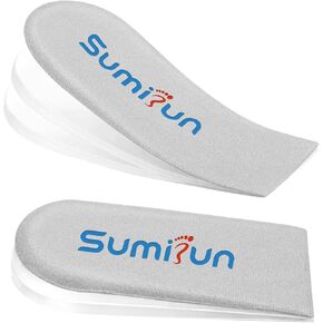 Sumifun Adjustable Orthopedic Heel Lift - 4 Layer Shoe Lift for Uneven Legs, Leg Length Discrepancies, Heel Spurs, Heel Pain, Sports Injuries, and Achilles tendonitis, Gray, Large in Kuwait