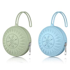 Senbowe 2 Pack Silicone Pacifier Holder Case, Newborn Baby Portable Silicone Pacifier Case Cover Pouch for Diaper Bag, Silicone Pacifier Container Case Boys & Girls