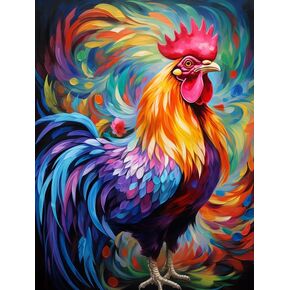 Zariocy Paint by Numbers Kits for Adults -Animals DIY Oil Paintings Canvas Acrylic Paint Set - Rooster Paint by Numbers Kit for Beginners and Ideal for Home Decor 16x20 inch-638