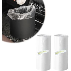 2 PCS Car Trash Bags (60 Counts), Elastic Transparent Mini Garbage Bags, Waterproof Waste Disposal Bags Trash Can Liner Refills for Car Home Office Desktop, Car Accessories