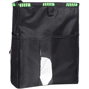 Car Trash Can, 3.5 Gallons Ultra Large Capacity Leakproof Waterproof Lining Spring Frame Closure Automotive Organizer Storage Tissue Holder with Adjustable Straps, Universal Fit