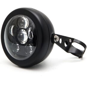 SKTYANTS 5 3/4" 5.75 Inch LED Headlight Motorcycle DRL White Horns with 5.75 Inch Housing Bucket for Sportster Softail Dyna Shadow Road Star