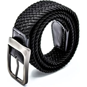 Braided Webbed Elastic Stretch Golf Belt - Small-Medium - Gift Box and Travel Bag Included