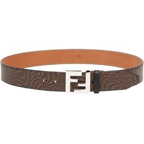 Fendi x Sarah Coleman FF Vertigo Brown Leather Belt 110/44 7C0403