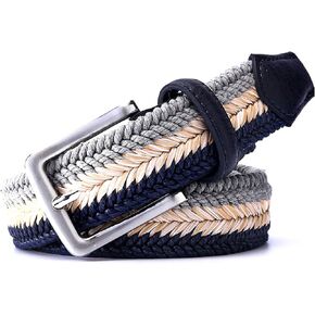Mens Belt Woven Belts for Men Rope Men Belt for Golf Adjustable Men's Casual Braided Belt Fashion & Classic Designs mens fabric belt Straw Belts Mens Accessories, UP to 38" Waist Adjustable