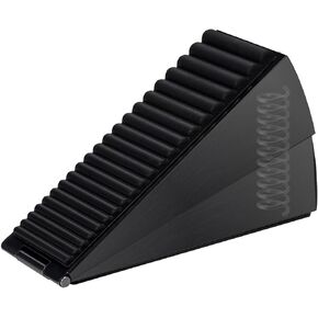 Heavy Duty Door Stopper, Metalrubber Door Stopper Wedge, Large Door Stoppers for Bottom of Door, 3.12 inch Suits Any Heavy Door Gap for Spring Door Stopper Black, 1 Pack