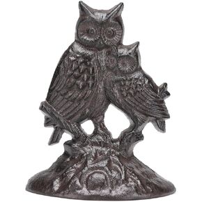 BRASSTAR Cast Iron Animal Door Stopper Two Owls Shape Heavy Duty Door Window Holder Home Office Shop Practical Decoration TQGJPT512