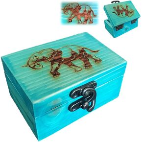 RK Collections Turtle Trinket Box SMALL/Distressed Wooden Jewelry Box for Decorative Jewelry Keepsake Rings Earrings Necklace Gift Idea for Birthday Christmas Weddings or Any Occasion. (TURTLE)
